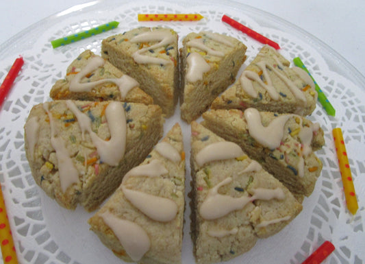 KETO, Scones, Vanilla Birthday Cake, Gluten Free, Egg Free, Dairy Free, Sugar Free, No Erythritol, Grain Free, Brunch, Hostess Gift, Wedding