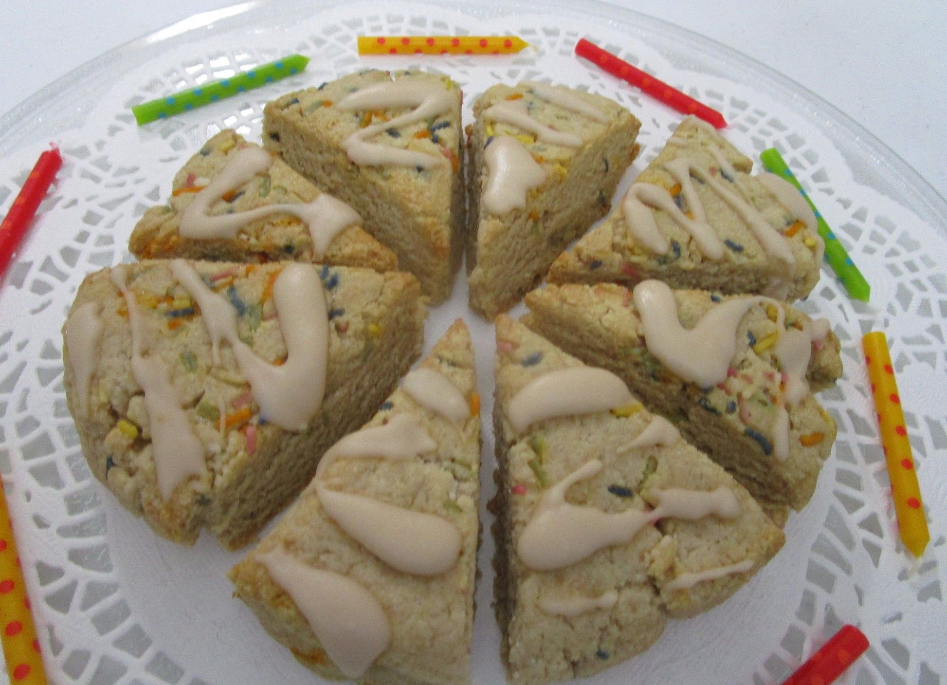Grain Free Scones, KETO, Vanilla Birthday Cake, Gluten Free, Dairy Free, Sugar Free, Vegan, Erythritol Free, Low Carb Fitness Gift, July 4th