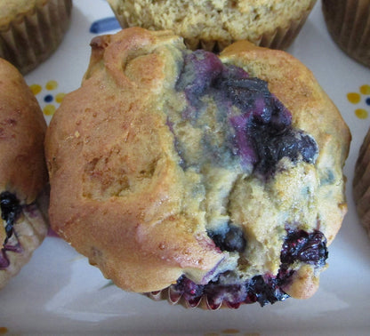 Gluten Free Blueberry Muffins, Dairy Free, Egg Free, Vegan, Nut Free, Low-Fat snacks, Wellness gifts, Holiday Breakfast, Coconut Sugar snack