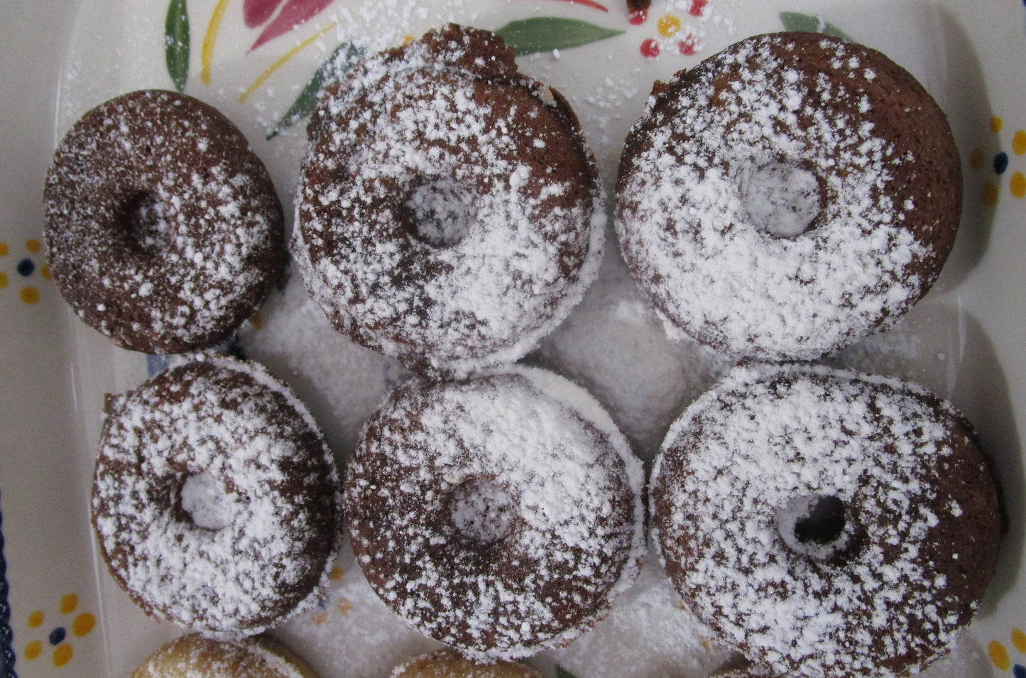Gluten Free Mini Powdered Donuts, Sugar Free, Dairy Free, Vegan, Egg Free, Nut & Peanut Free, Vanilla, Chocolate, Valentine's Day Treats