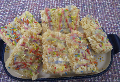 Gluten Free Rice Crispy Treats, Dairy Free, Vegan, Natural Sprinkles, Peanut Free, School Safe snacks, Valentine Exchanges, Easter Basket