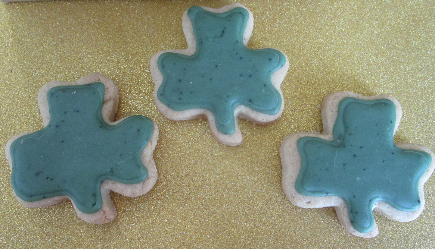 Gluten Free Iced Sugar Cookies, Shamrock, Saint Patrick's Day Gift, Dairy Free, Vegan, School Safe Sacks, Nut Free, Leprechaun, Irish Clover