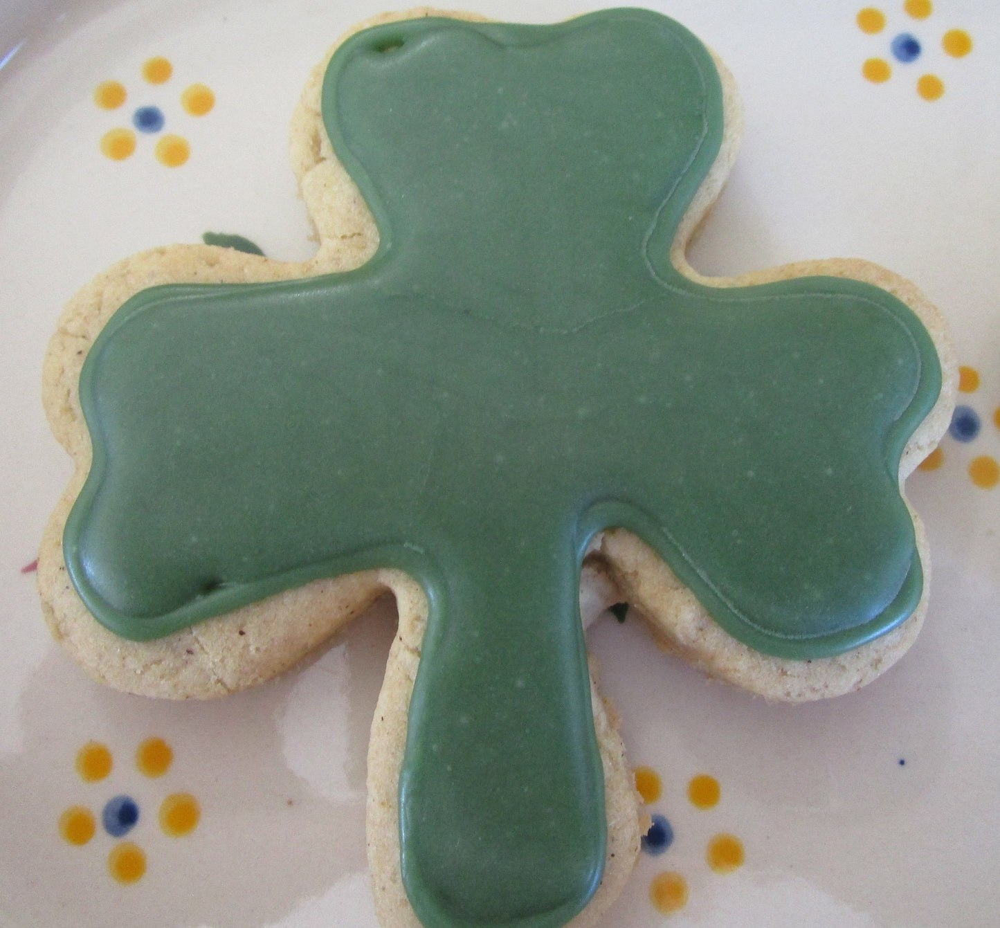 Gluten Free Sugar Cookie, Clover, Shamrock, Dairy Free, Nut Free, Vegan, Saint Patrick's Day, Leprechaun Gifts, Natural Colors, School Safe