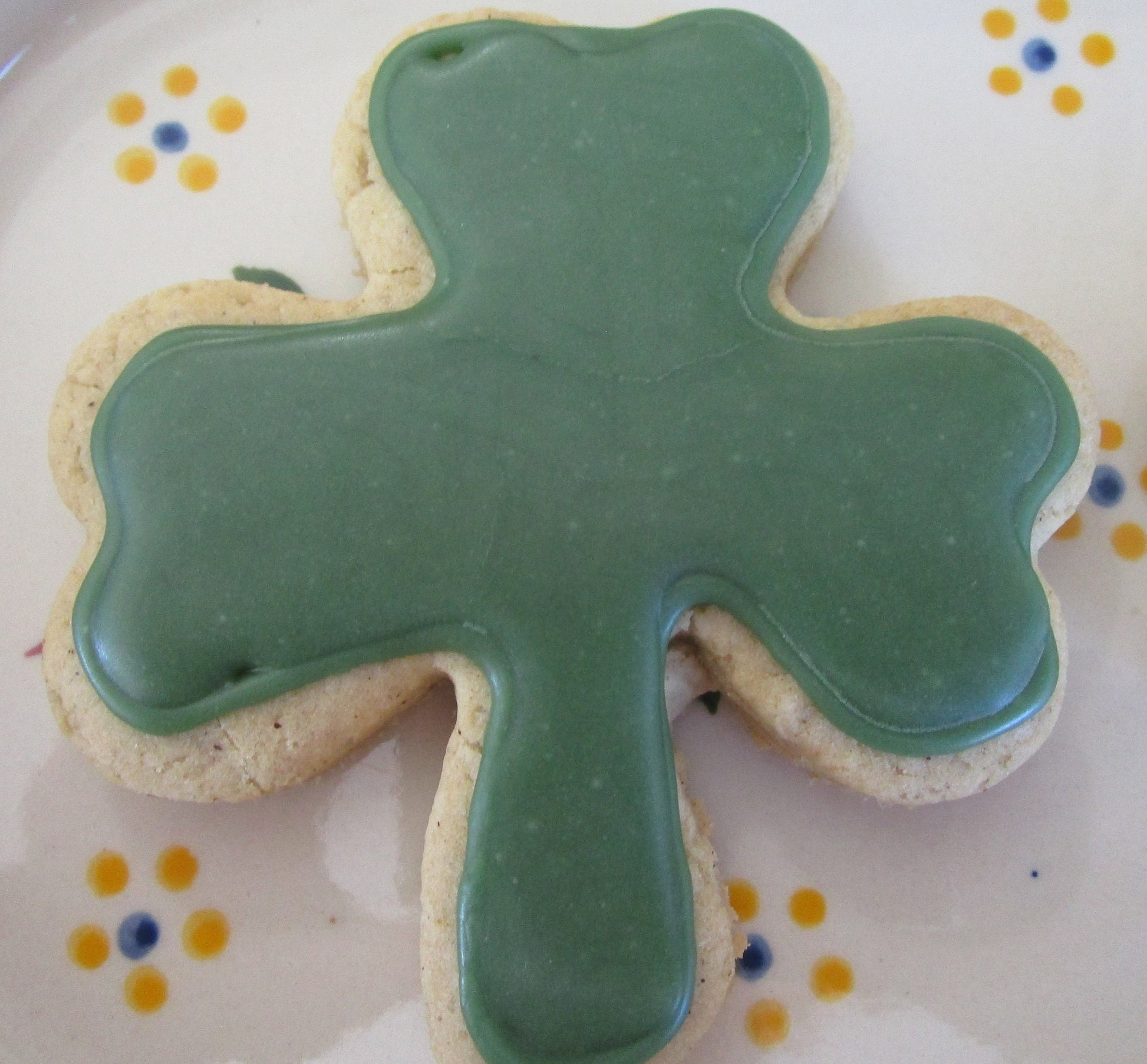 Gluten Free Sugar Cookie, Clover, Shamrock, Dairy Free, Nut Free, Vegan, Saint Patrick's Day, Leprechaun Gifts, Natural Colors, School Safe