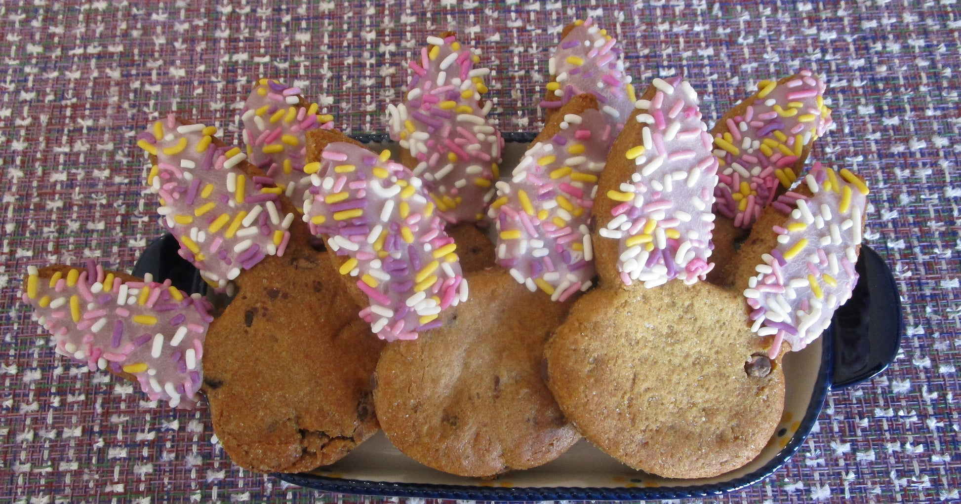 Gluten Free Chocolate Chip Cookies, Dairy Free, Bunny, Vegan, Egg Free, Nut Free, Plant based Colors & Sprinkles, Kids Easter Basket Filler