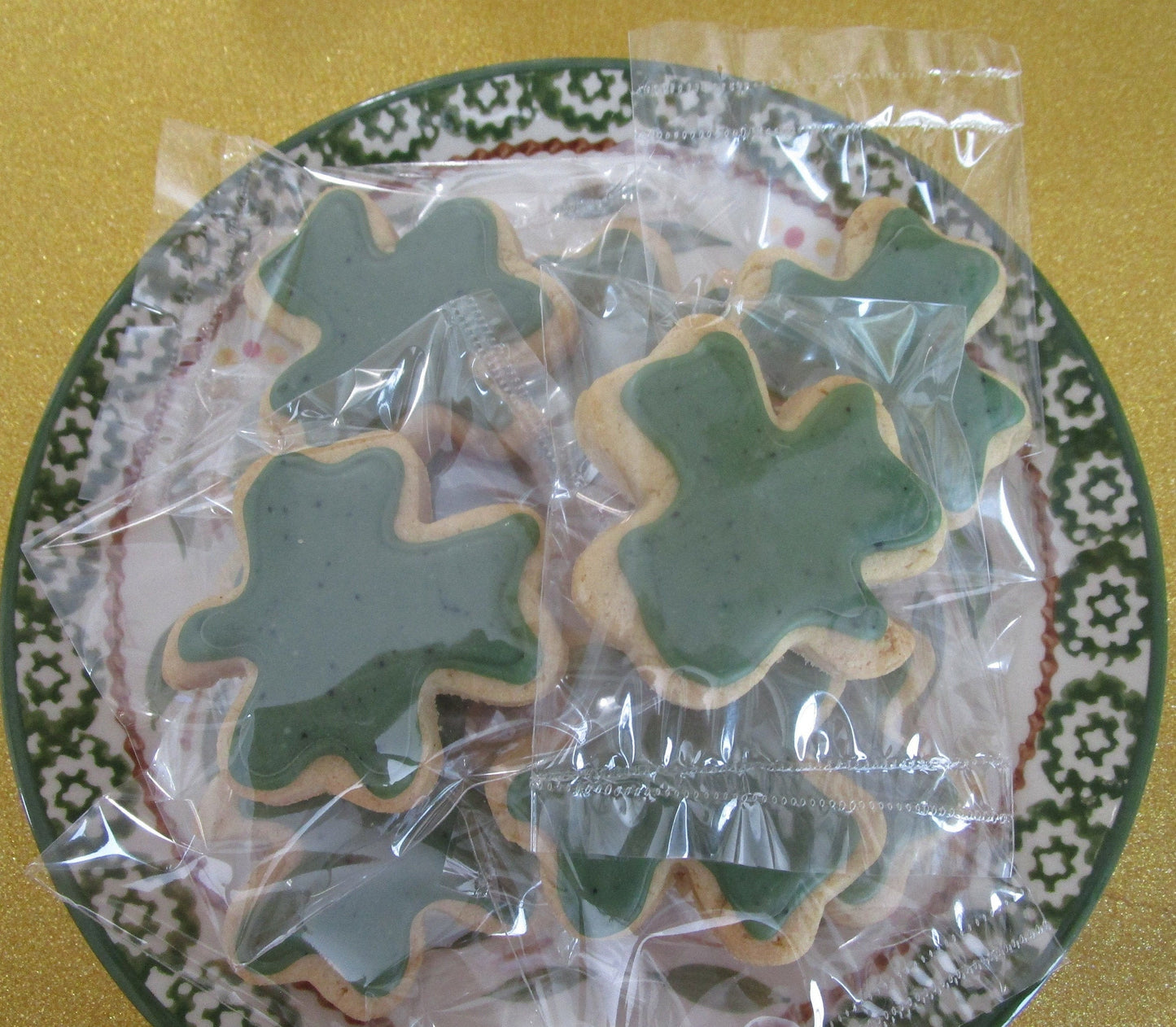 Gluten Free Iced Sugar Cookies, Shamrock, Saint Patrick's Day Gift, Dairy Free, Vegan, School Safe Sacks, Nut Free, Leprechaun, Irish Clover