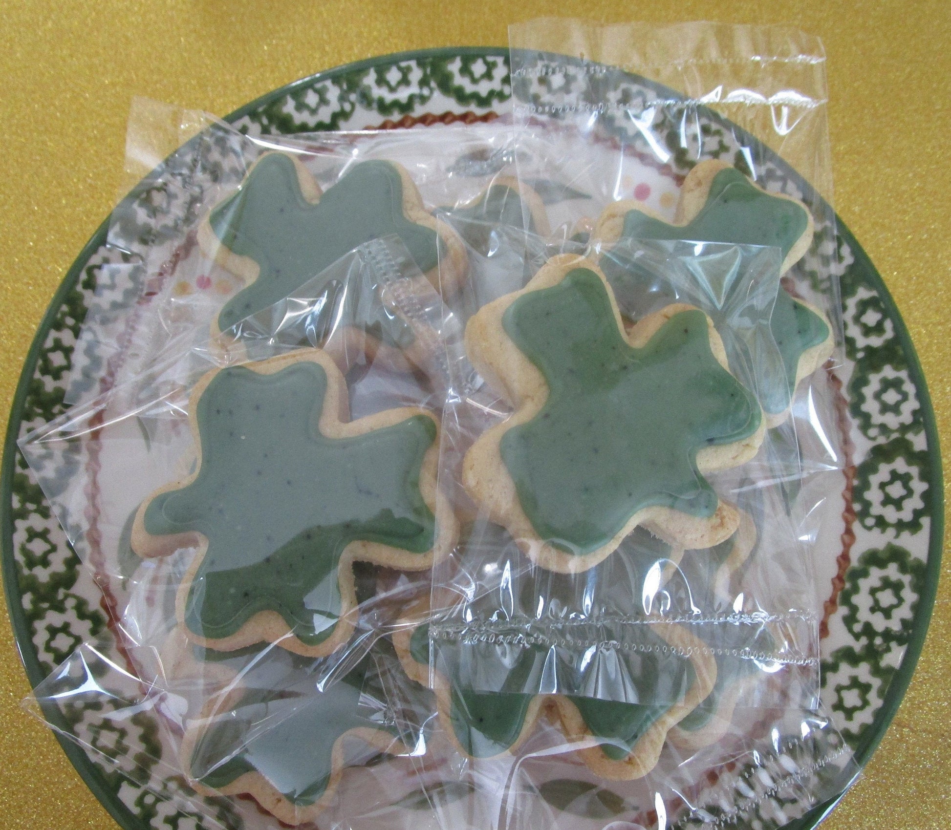 Gluten Free Iced Sugar Cookies, Shamrock, Saint Patrick's Day Gift, Dairy Free, Vegan, School Safe Sacks, Nut Free, Leprechaun, Irish Clover