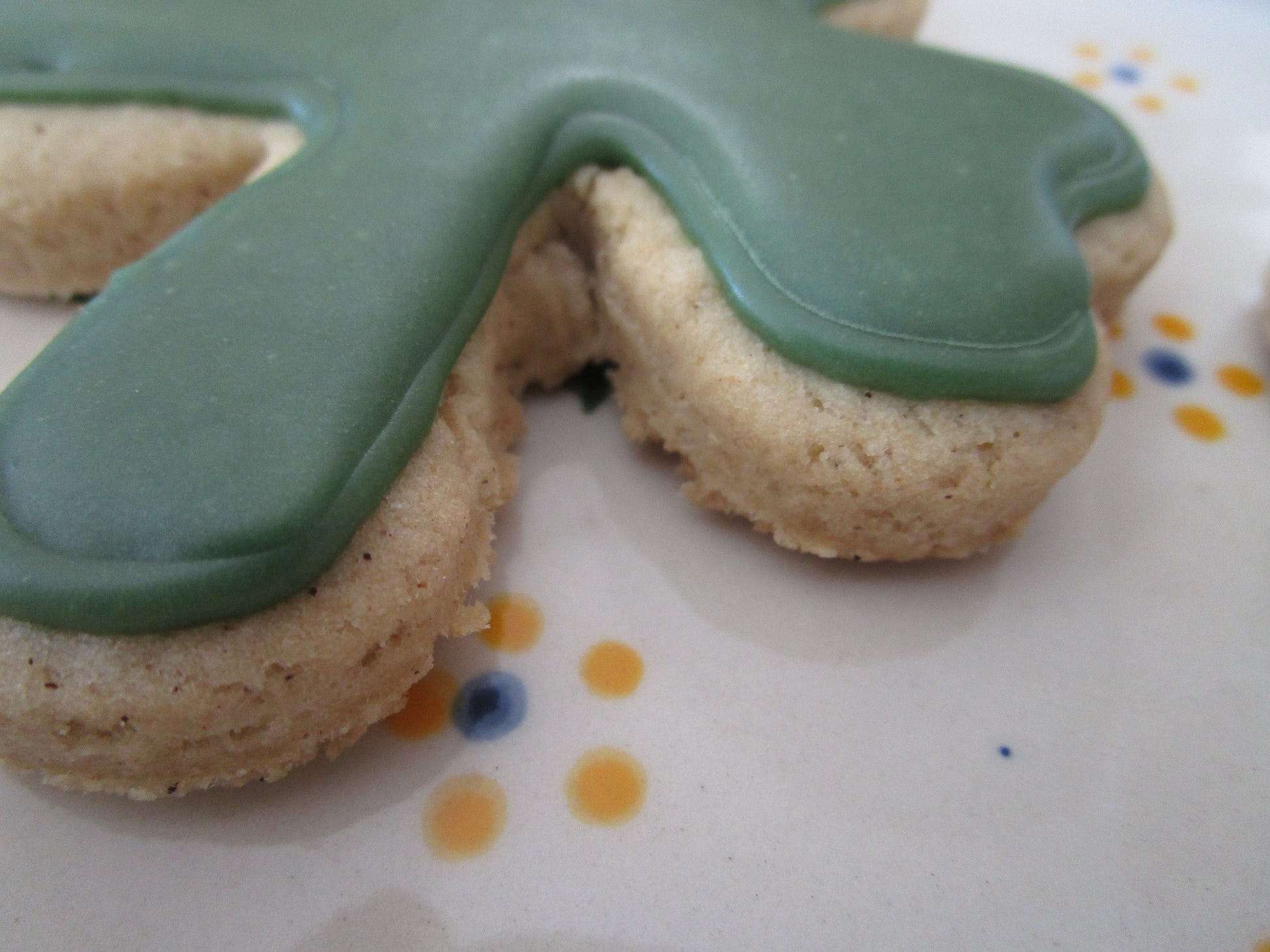Gluten Free Sugar Cookie, Clover, Shamrock, Dairy Free, Nut Free, Vegan, Saint Patrick's Day, Leprechaun Gifts, Natural Colors, School Safe
