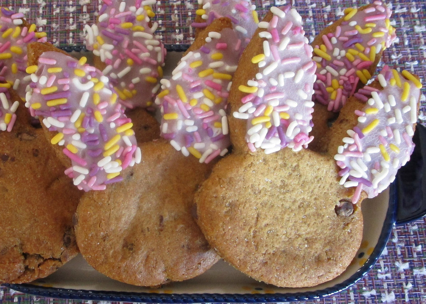 Gluten Free Chocolate Chip Cookies, Dairy Free, Bunny, Vegan, Egg Free, Nut Free, Plant based Colors & Sprinkles, Kids Easter Basket Filler