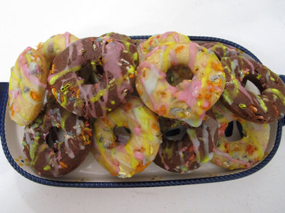 Gluten Free Donuts, Dairy Free, Vegan, Nut Free, Vanilla Chocolate, Birthday treat, Natural Colors, Unicorn Party, Valentine's Day Gifts