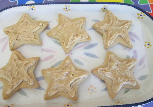 AIP Paleo Maple Iced Sugar Cookies, Stars, Grain Free, Gluten Free, Dairy Free, Egg Free, Autoimmune Protocol, Low FODMAP, 4th of July Snack