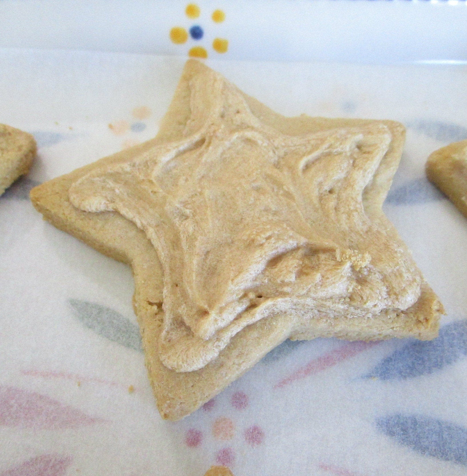 AIP Paleo Maple Iced Sugar Cookies, Stars, Grain Free, Gluten Free, Dairy Free, Egg Free, Autoimmune Protocol, Low FODMAP, 4th of July Snack