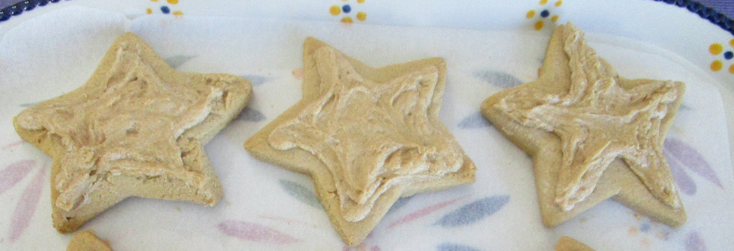 AIP Paleo Maple Iced Sugar Cookies, Stars, Grain Free, Gluten Free, Dairy Free, Egg Free, Autoimmune Protocol, Low FODMAP, 4th of July Snack