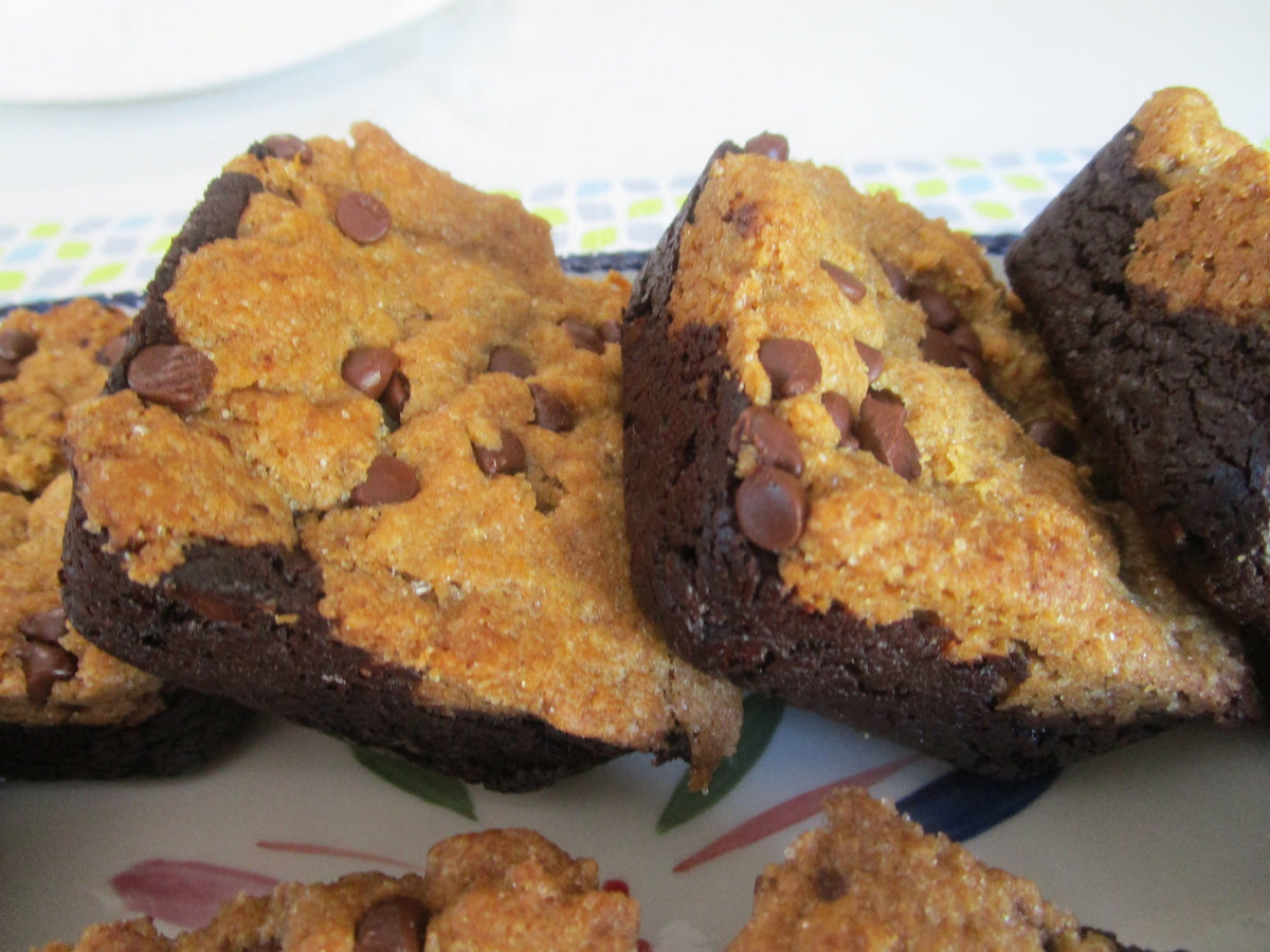 Gluten Free Brookie Brownies, Dairy Free, Egg Free, Vegan, Nut Free, Soy Free, Chocolate Chip, Birthday Gifts, Easter snacks, Dessert Bars