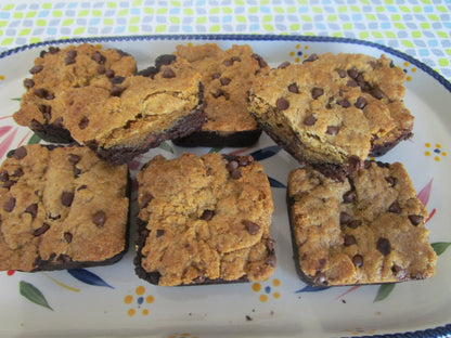 Gluten Free Brookie Brownies, Dairy Free, Egg Free, Vegan, Nut Free, Soy Free, Chocolate Chip, Birthday Gifts, Easter snacks, Dessert Bars