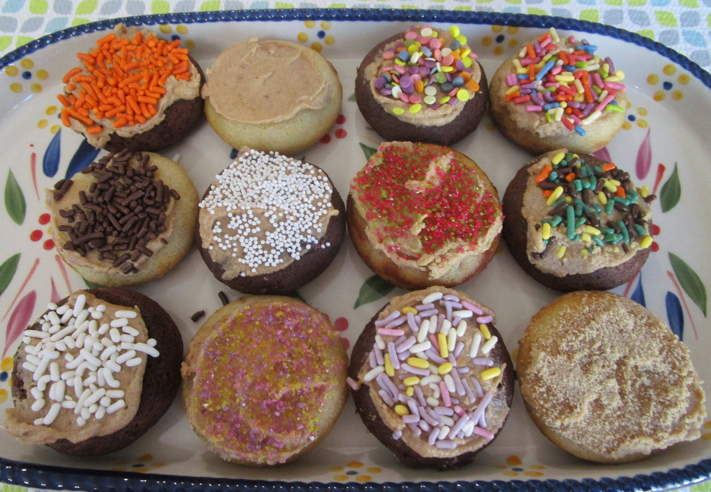 Gluten Free Mini Donuts, Maple Frosted, Dairy Free, Egg Free, Vegan, Nut Free, Oat Free, Birthday desserts, school safe snacks, Fall treats