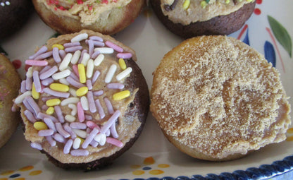 Gluten Free Mini Donuts, Maple Frosted, Dairy Free, Egg Free, Vegan, Nut Free, Oat Free, Birthday desserts, school safe snacks, Fall treats