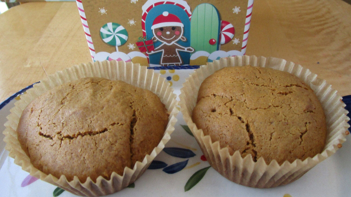 Gingerbread Muffins, Gluten Free, Dairy Free, Vegan, Egg Free, Nut Free, Hostess Gift, Holiday Brunch, Christmas in July, Allergy Friendly