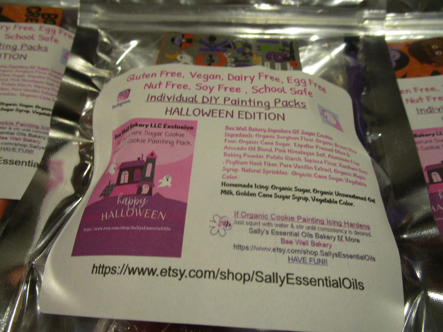 Custom Gluten Free Halloween Cookie Decorating Kit School Package– Individual packaged, Dairy-Free, Vegan, Allergy-Friendly