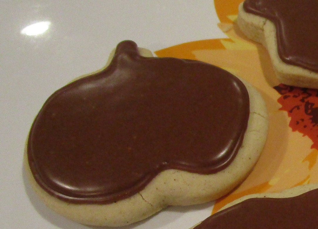 Gluten Free Iced Sugar Cookies, Fall Flavors, Dairy Free, Egg Free, Peanut Free, Vegan, Pumpkin Spice, Thanksgiving Gifts, Chocolate Cherry