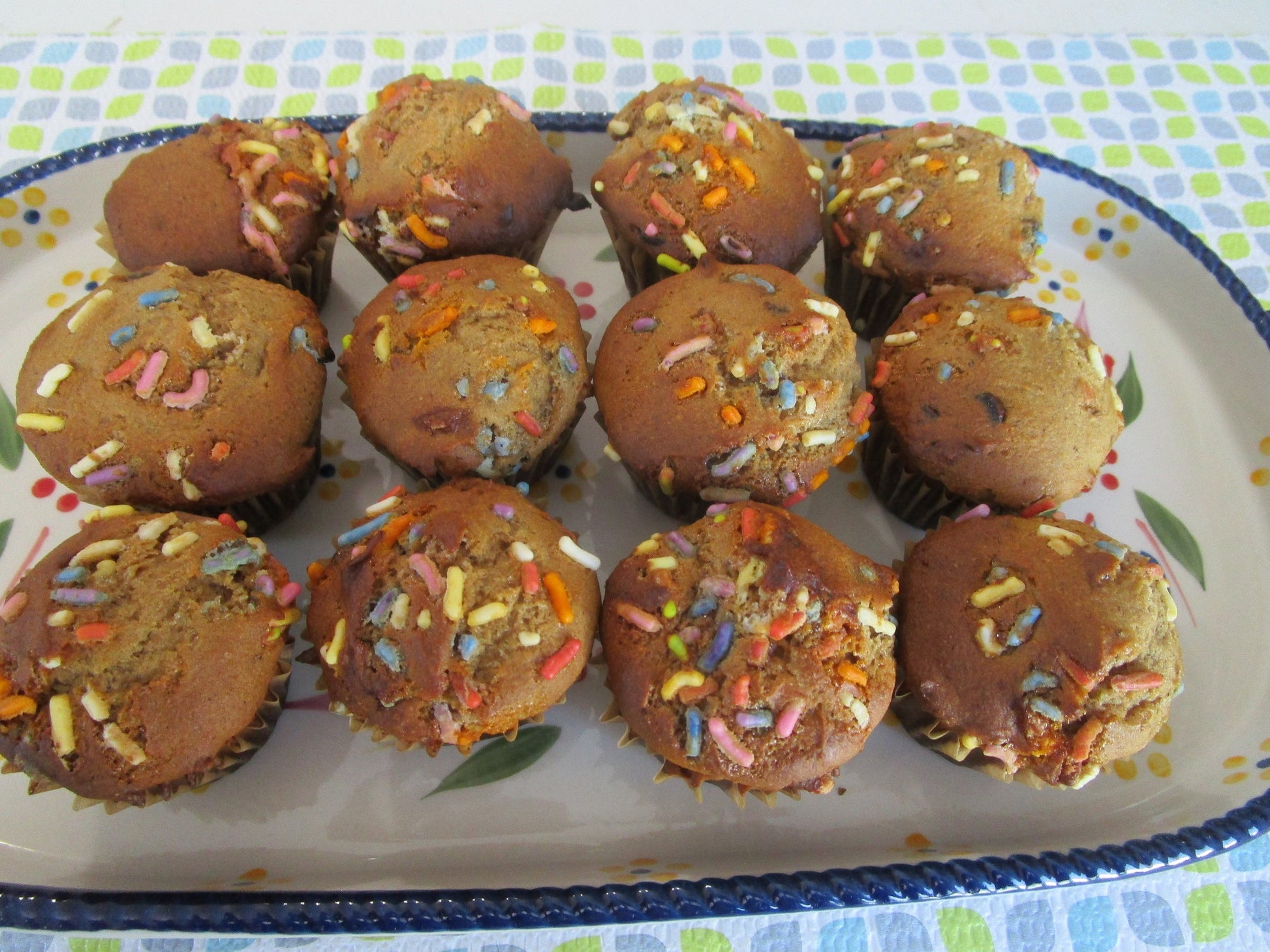 Gluten Free Mini Muffins, Funfetti Chocolate Chip, Dairy Free, Egg Free, Nut Free, School Safe, Two Bite, Low Fat Snacks, Natural Sprinkle