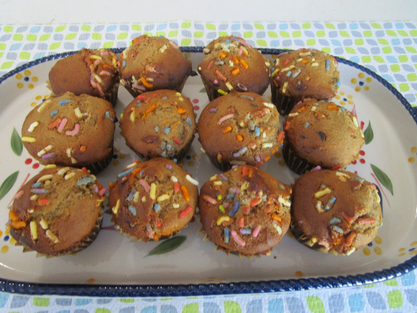Gluten Free Mini Muffins, Funfetti Chocolate Chip, Dairy Free, Egg Free, Nut Free, School Safe, Two Bite, Low Fat Snacks, Natural Sprinkle