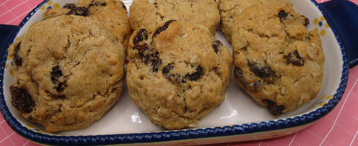 Gluten Free Cinnamon Raisin Cookie, Dairy Free, Vegan, Nut Free, Allergy Friendly, School Safe Snack, Lunchbox treat, Iced Cookies, Non-GMO