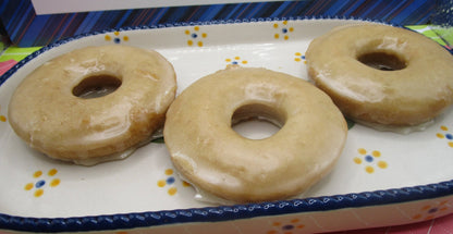 Vanilla Glazed Donuts, Gluten Free, Egg Free, Dairy Free, Chocolate, Vegan, Nut Free, School Safe, Birthday Party, Allergy friendly bakery
