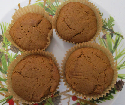 Gingerbread Muffins, Gluten Free, Dairy Free, Egg Free, Nut Free, Vegan, No refined sugar, Molasses, Cinnamon, Nutmeg, Christmas Brunch