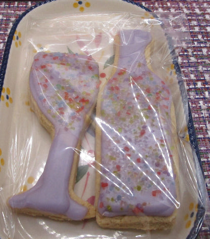 Gluten Free Iced Sugar Cookies, Dairy Free, Egg Free, Vegan, Nut free, Sugar Free, Champagne, Wine, Wedding, Anniversary, Reunion, Custom