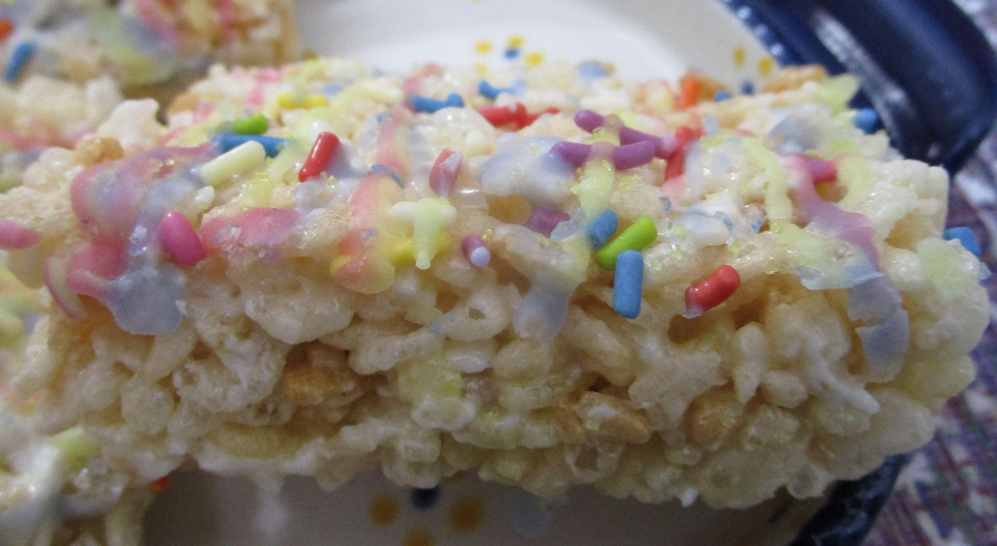 Gluten Free Rice Crispy Treats, Dairy Free, Vegan, Natural Sprinkles, Peanut Free, School Safe snacks, Easter Party Sweets, Birthday Gift