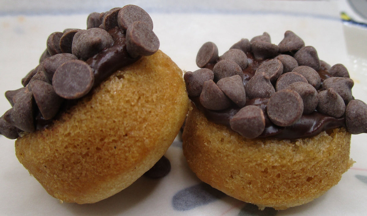Mini Donut Rings, Gluten Free, Dairy Free, Egg Free, Chocolate Glazed, Chocolate Chip, Vegan, Nut Free, Dessert, Birthday, Memorial Day, BBQ