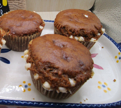 Gluten Free Muffins, White Chocolate Chip, Dairy Free, Vegan, Coconut Sugar, Nut Free snacks, reduced sugar breakfast, School Safe, portable