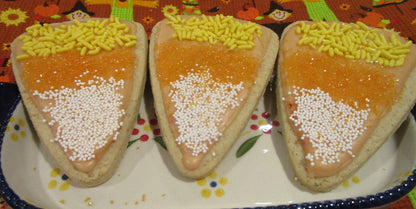 Gluten Free Sugar Cookies, Candy Corn, Dairy Free, Egg Free, Vegan, Nut Free, Halloween, Thanksgiving Feast, School Safe Party, Fall snacks
