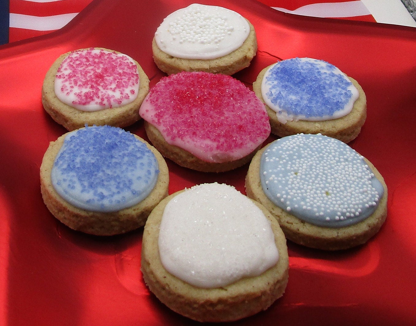 Gluten Free Sugar Cookies, Dairy Free, Vegan, Nut Free, Button size, Lemon Iced, Smores, Birthday cake, School party, Teacher Gift, July 4th