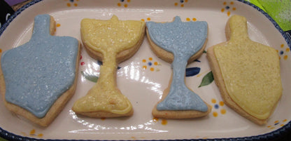 Hanukkah, Sugar Cookies, Gluten free, Egg Free, Dairy Free, Vegan, Nut Free, School Safe, dreidel, menorah, class party, eight nights, Gifts