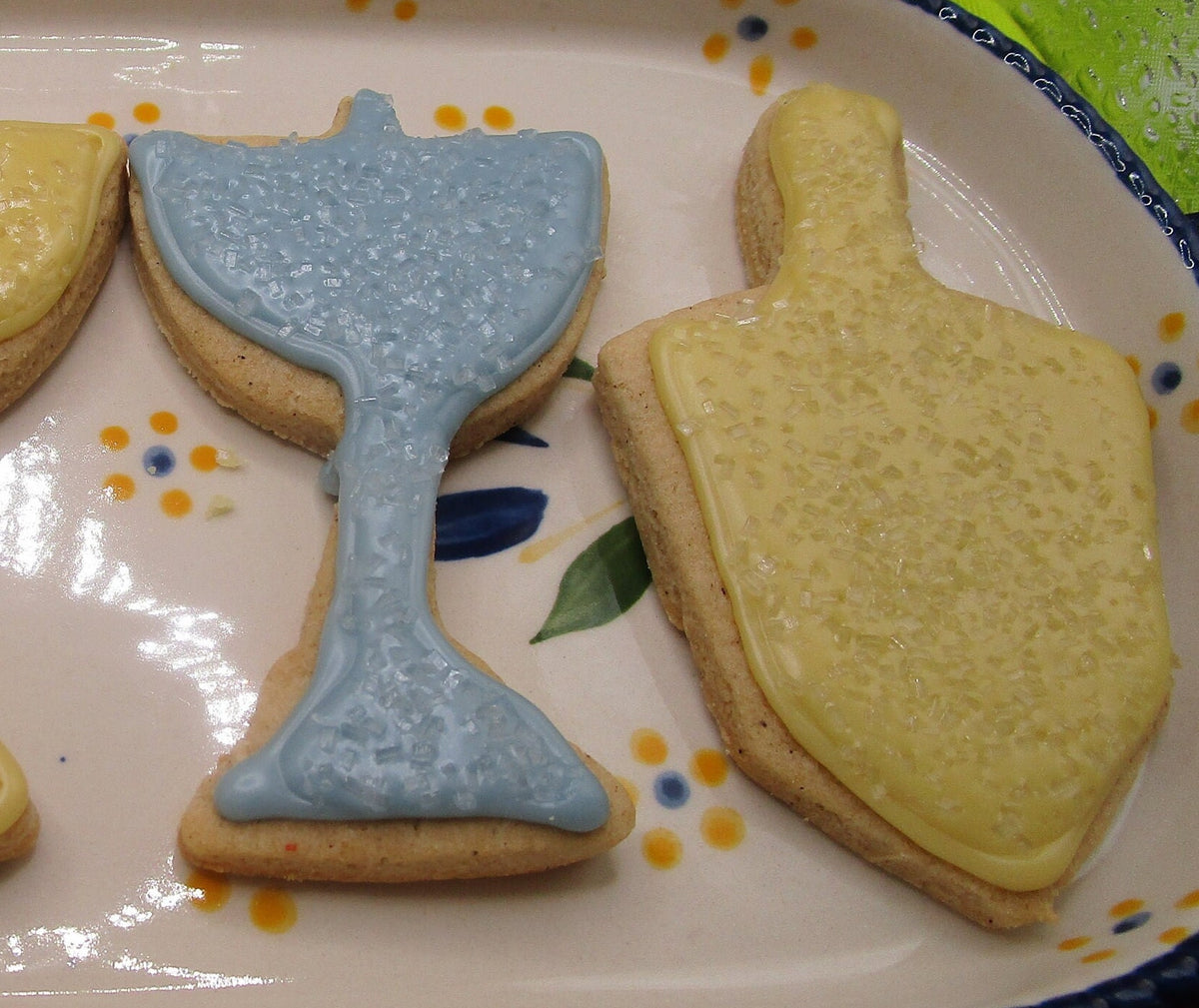 Hanukkah, Sugar Cookies, Gluten free, Egg Free, Dairy Free, Vegan, Nut Free, School Safe, dreidel, menorah, class party, eight nights, Gifts