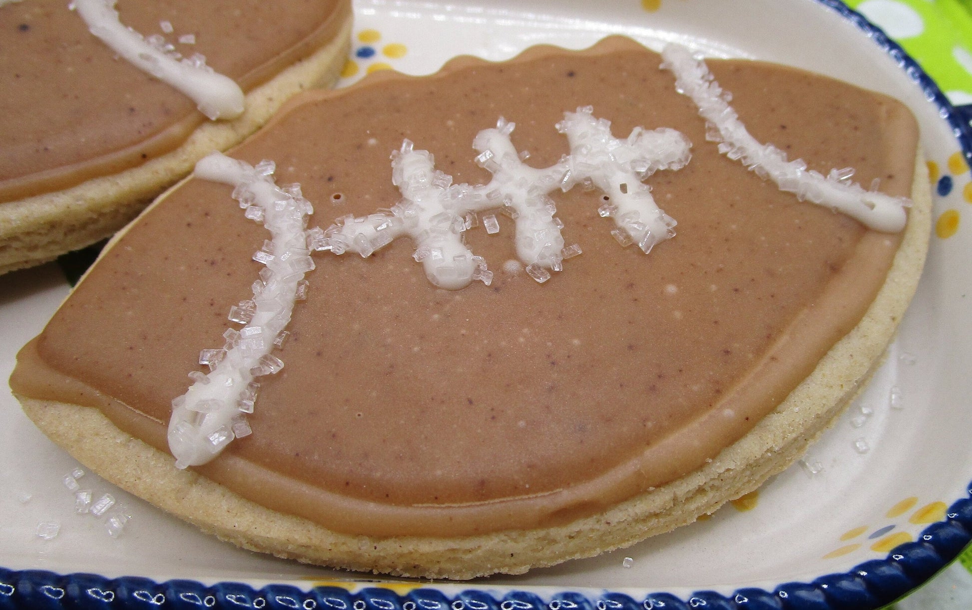 Gluten Free Football Sugar Cookie: Dairy Free, Vegan, School Safe, Natural Colors, Peanut Free snacks, Kids sport events, Super Bowl Party