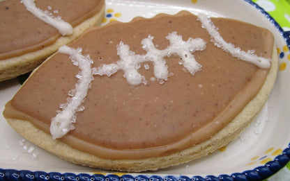 Gluten Free Football Sugar Cookie: Dairy Free, Vegan, School Safe, Natural Colors, Peanut Free snacks, Kids sport events, Super Bowl Party