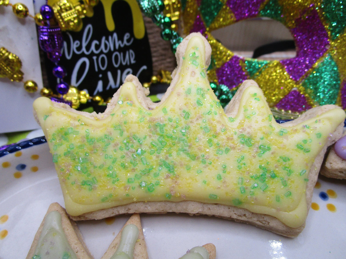 Gluten Free Iced Sugar Cookies, Mardi Gras, Dairy Free, Vegan, Nut Free, Louisiana, Party favors, Celebration, Fat Tuesday, Carnival, Purple