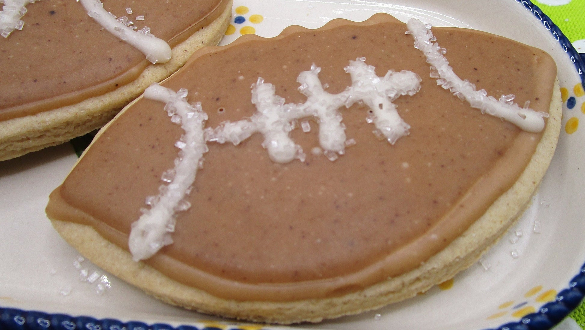 Gluten Free Football Sugar Cookie: Dairy Free, Vegan, School Safe, Natural Colors, Peanut Free snacks, Kids sport events, Super Bowl Party