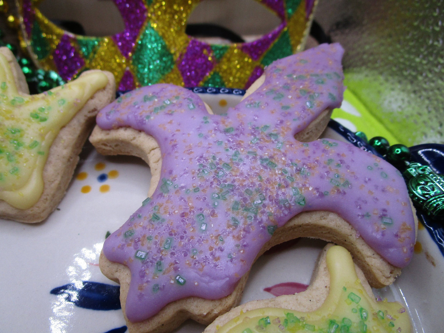 Gluten Free Iced Sugar Cookies, Mardi Gras, Dairy Free, Vegan, Nut Free, Louisiana, Party favors, Celebration, Fat Tuesday, Carnival, Purple