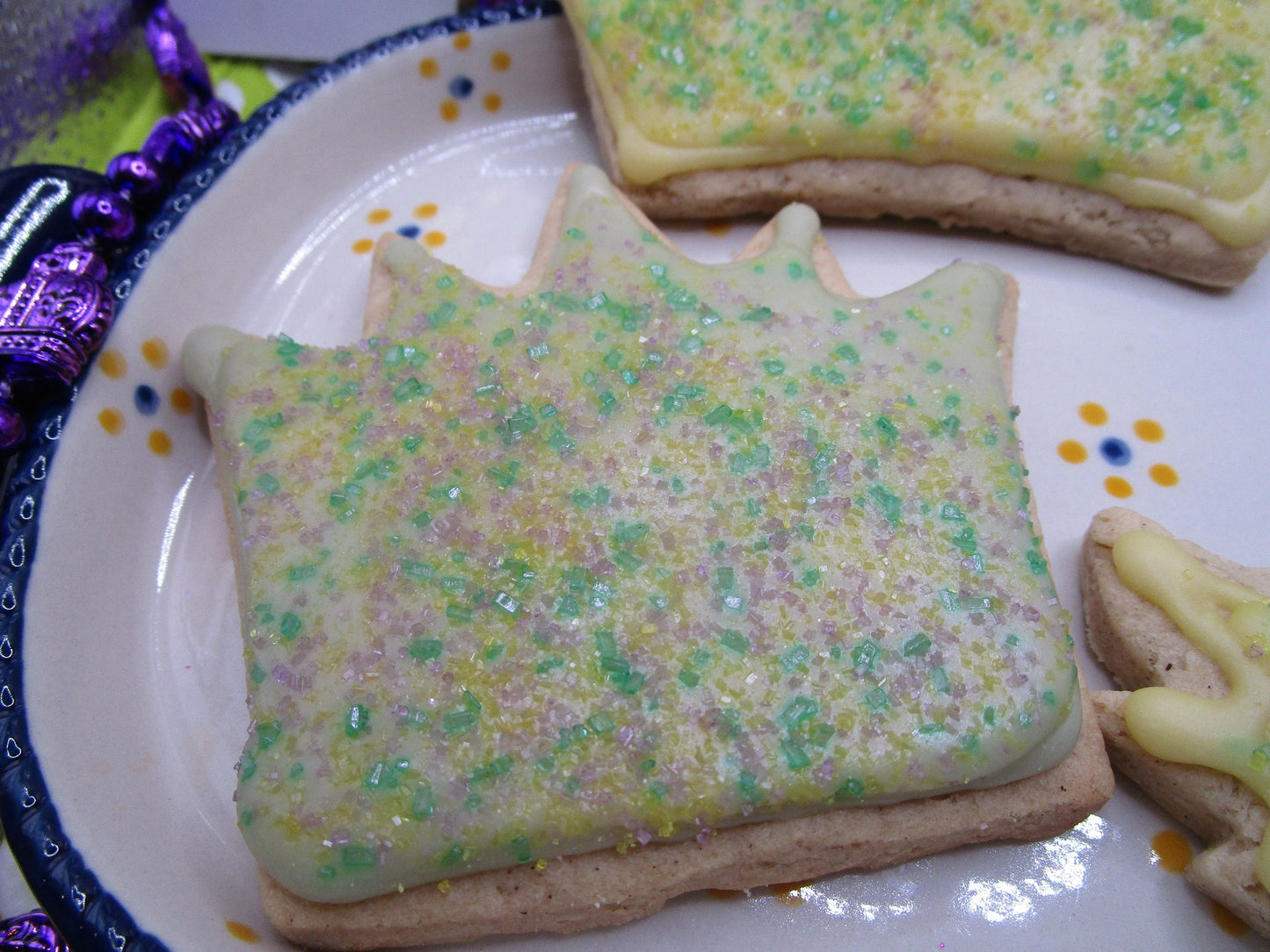 Gluten Free Iced Sugar Cookies, Mardi Gras, Dairy Free, Vegan, Nut Free, Louisiana, Party favors, Celebration, Fat Tuesday, Carnival, Purple