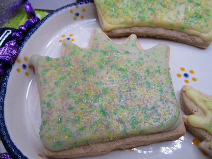 Gluten Free Iced Sugar Cookies, Mardi Gras, Dairy Free, Vegan, Nut Free, Louisiana, Party favors, Celebration, Fat Tuesday, Carnival, Purple
