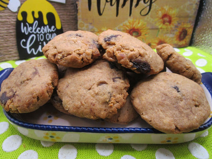 Gluten Free Cinnamon Raisin Cookies, High Protein, Dairy Free, Vegan, Healthy Snacks, Fitness Gift, Low Sugar, Sugar Free, New Year Goals