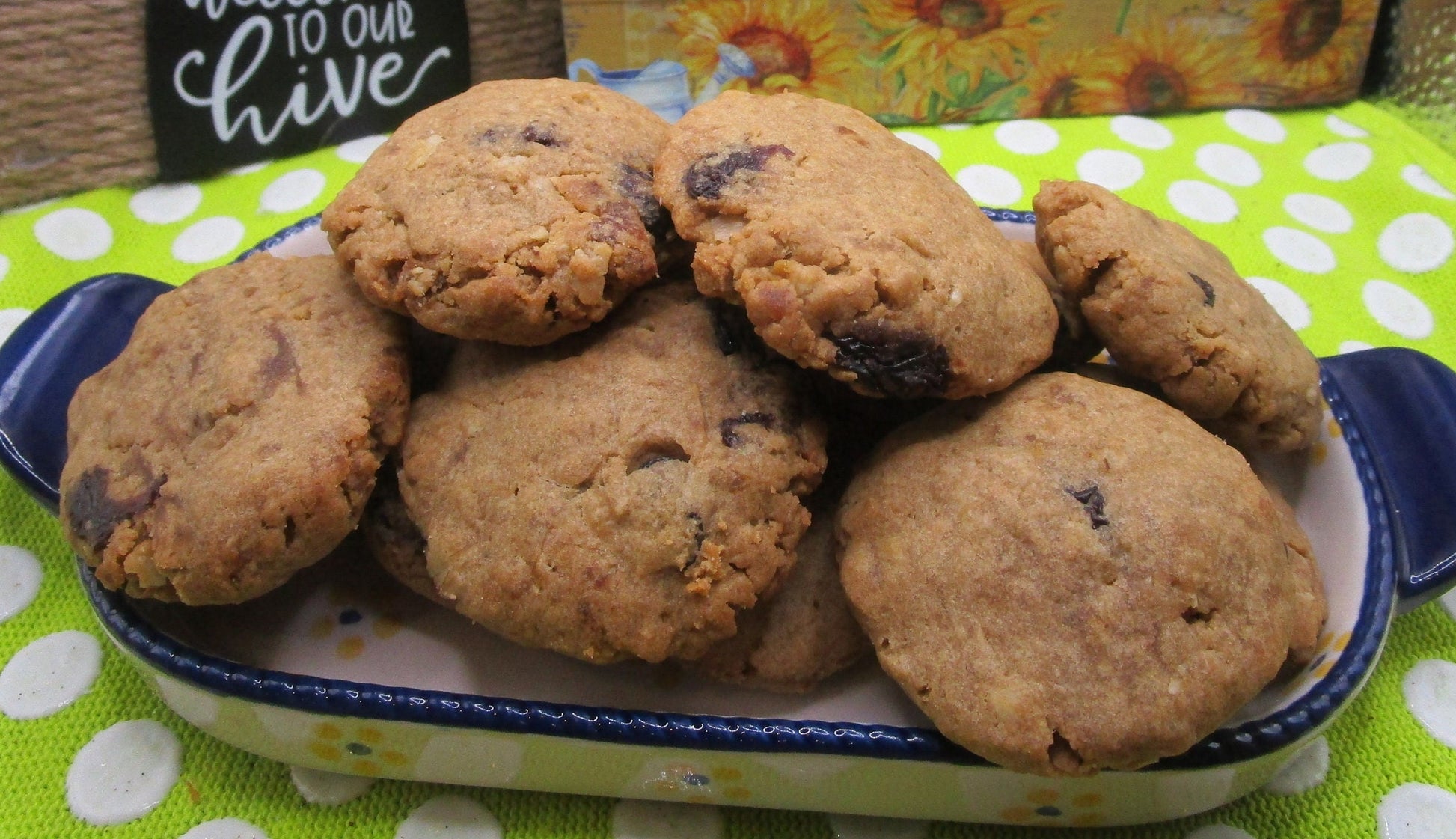 Gluten Free Cinnamon Raisin Cookies, High Protein, Dairy Free, Vegan, Healthy Snacks, Fitness Gift, Low Sugar, Sugar Free, New Year Goals