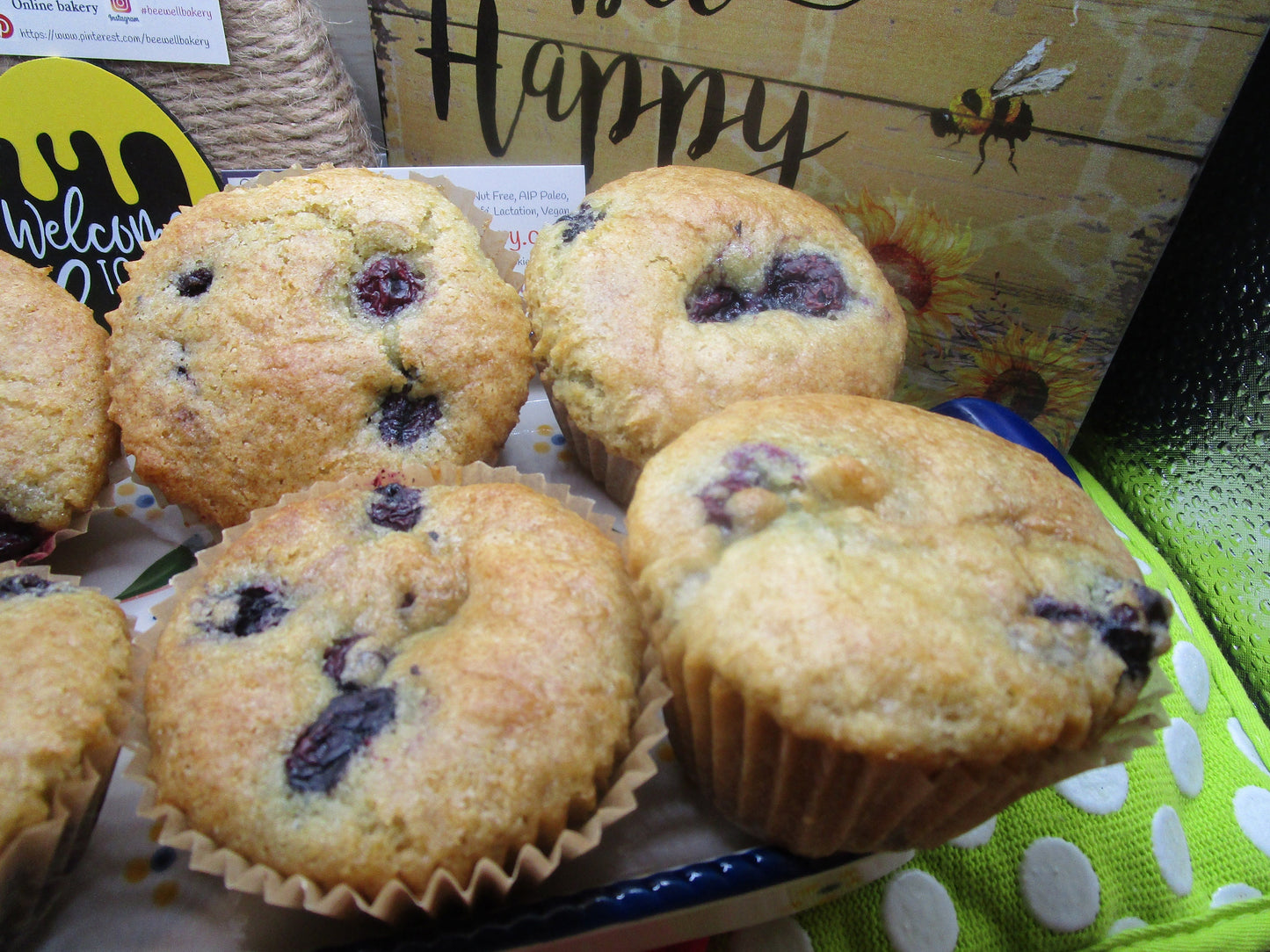 Gluten Free Muffins, Dairy Free, Egg Free, Vegan, Nut Free, Soy Free, Peanut Free, Reduced Fat, Low Sugar, Valentine's Day, Birthday Gifts