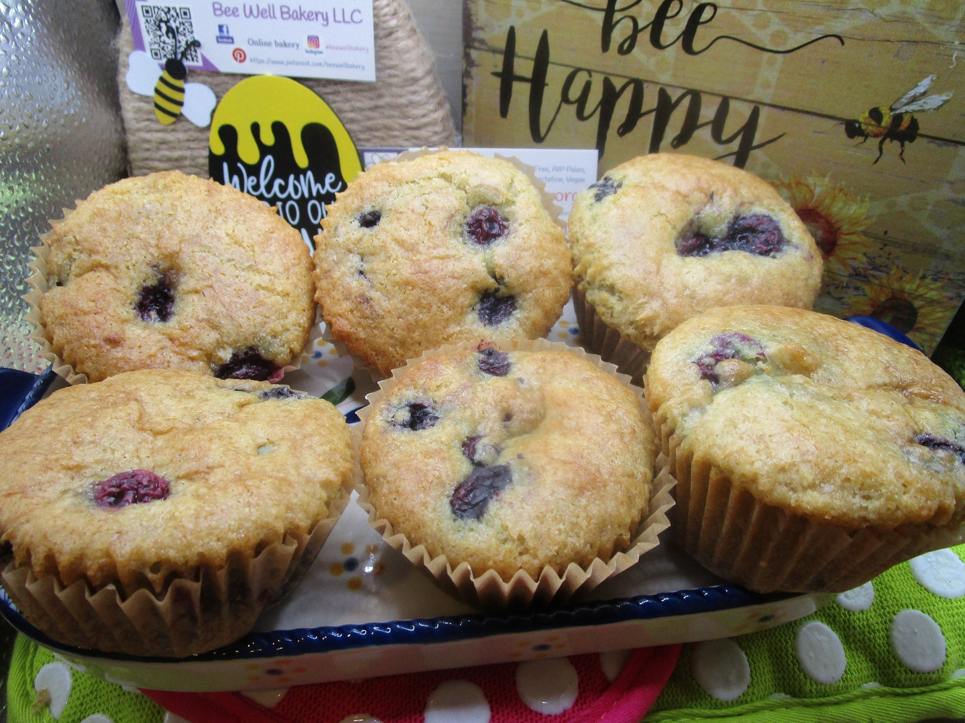 Gluten Free Muffins, Dairy Free, Egg Free, Vegan, Nut Free, Soy Free, Peanut Free, Reduced Fat, Low Sugar, Valentine's Day, Birthday Gifts