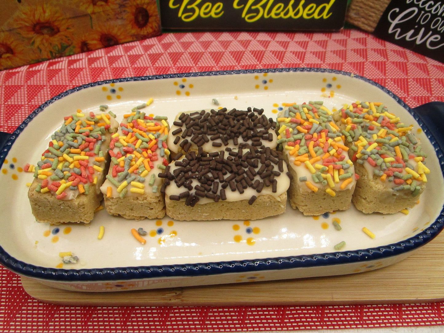 Sugar Free Cookie Bars, Gluten Free, Dairy Free, Vegan, School Safe, Nut Free, Birthday Gifts, Natural Sprinkle, Valentine's Dessert