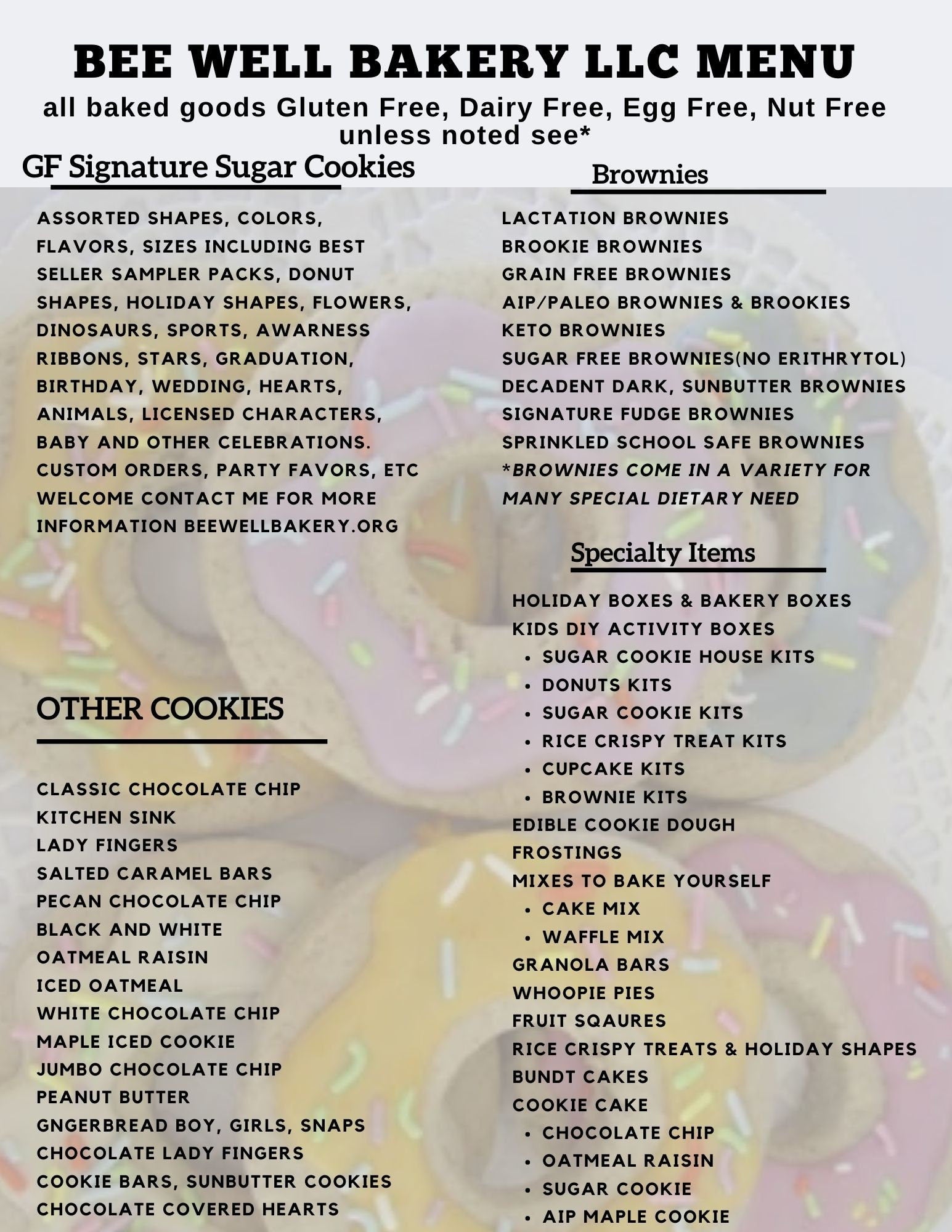 Gluten Free Donuts, Coconut Sugar, Dairy Free, Egg Free, Nut Free, Vegan, Plant Based Sprinkles, Birthday Gifts, Graduation Party, low Sugar